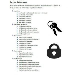 Servicios que ofrecen nuestros cerrajeros